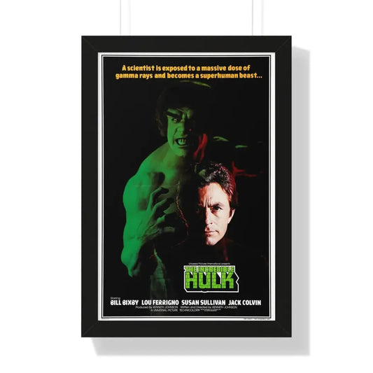 THE INCREDIBLE HULK (FERRIGNO) 1977 - Framed Movie Poster 16″ x 24″ Black - The Sticker Space