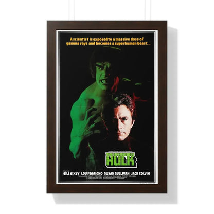 THE INCREDIBLE HULK (FERRIGNO) 1977 - Framed Movie Poster 16″ x 24″ Walnut - The Sticker Space
