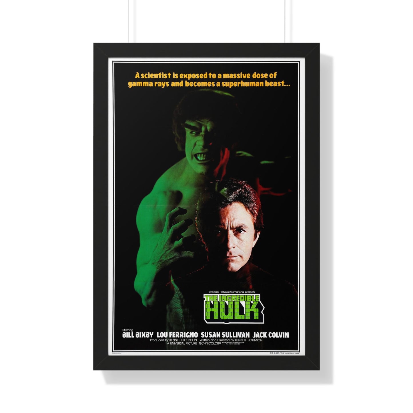 THE INCREDIBLE HULK (FERRIGNO) 1977 - Framed Movie Poster-20" x 30"-The Sticker Space