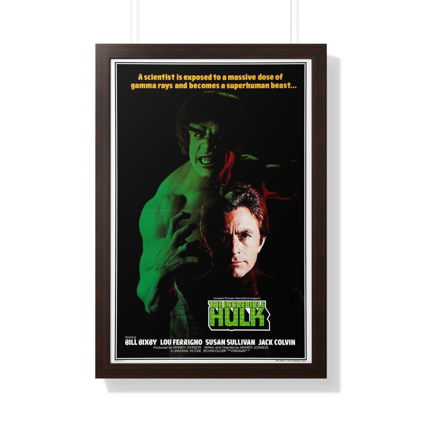 THE INCREDIBLE HULK (FERRIGNO) 1977 - Framed Movie Poster-20" x 30"-The Sticker Space