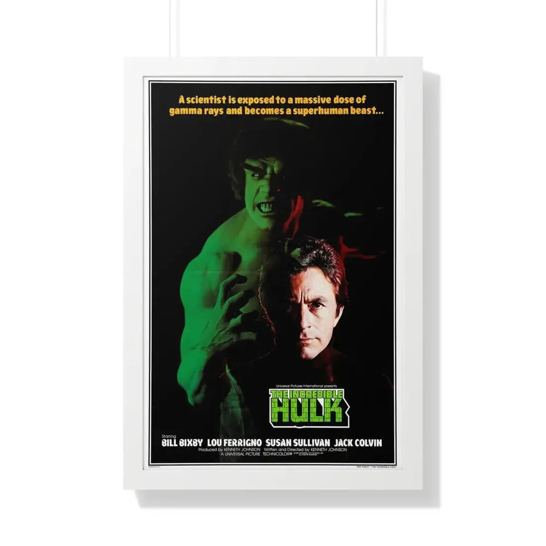 THE INCREDIBLE HULK (FERRIGNO) 1977 - Framed Movie Poster 20" x 30" White - The Sticker Space