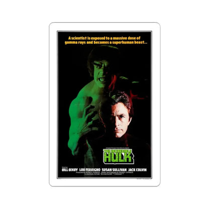 THE INCREDIBLE HULK (FERRIGNO) 1977 Movie Poster - STICKER Vinyl Kiss-Cut Decal 2 Inch White - The Sticker Space