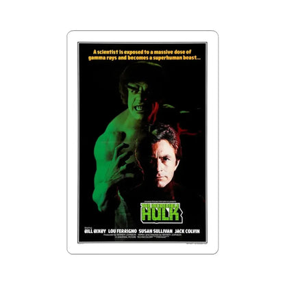 THE INCREDIBLE HULK (FERRIGNO) 1977 Movie Poster - STICKER Vinyl Kiss-Cut Decal 3 Inch White - The Sticker Space