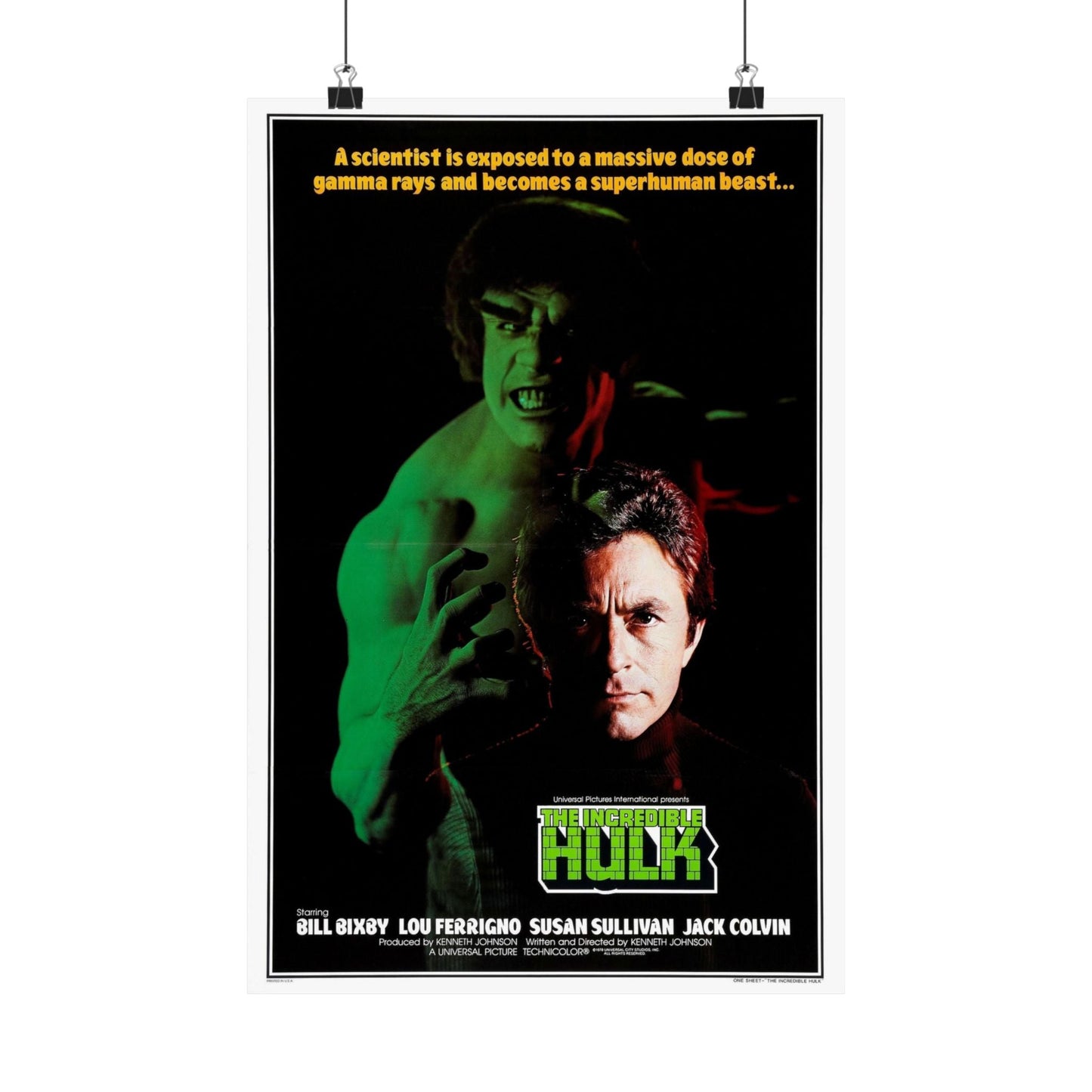 THE INCREDIBLE HULK (FERRIGNO) 1977 - Paper Movie Poster-12″ x 18″-The Sticker Space