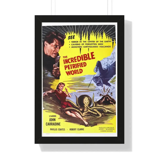 THE INCREDIBLE PETRIFIED WORLD 1959 - Framed Movie Poster 16″ x 24″ Black - The Sticker Space