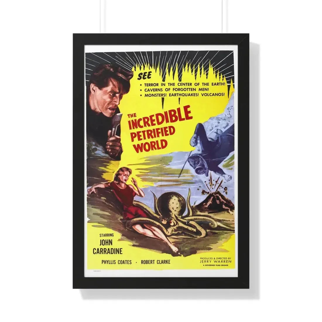 THE INCREDIBLE PETRIFIED WORLD 1959 - Framed Movie Poster 20" x 30" Black - The Sticker Space