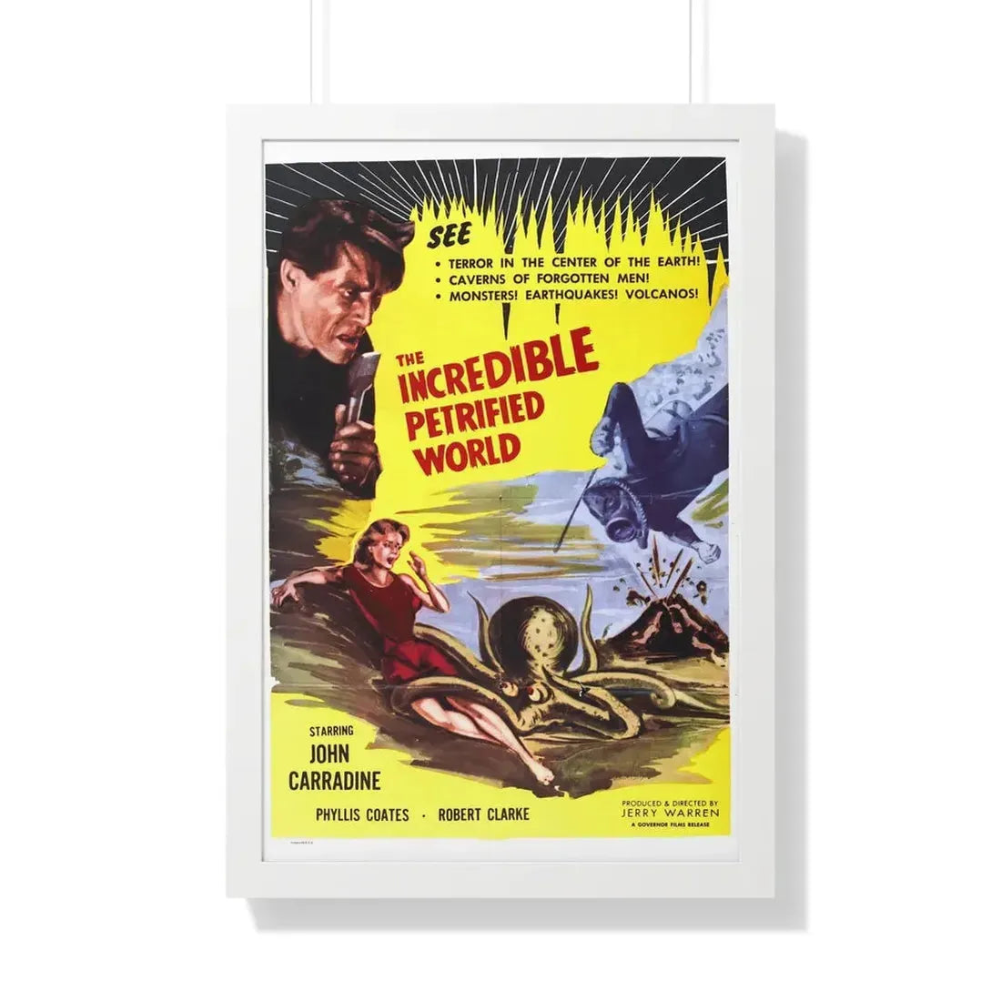 THE INCREDIBLE PETRIFIED WORLD 1959 - Framed Movie Poster 20" x 30" White - The Sticker Space