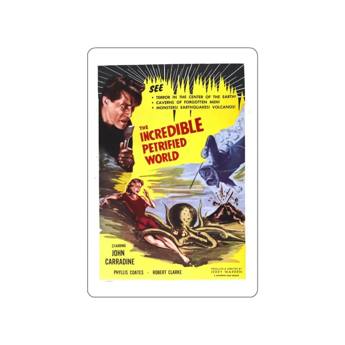 THE INCREDIBLE PETRIFIED WORLD 1959 Movie Poster STICKER Vinyl Die-Cut Decal 6 Inch - The Sticker Space