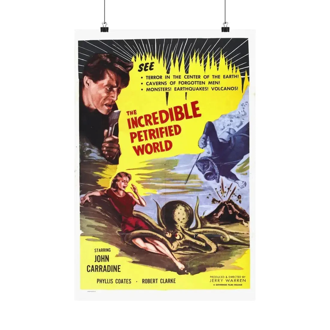 THE INCREDIBLE PETRIFIED WORLD 1959 - Paper Movie Poster 16″ x 24″ Matte - The Sticker Space