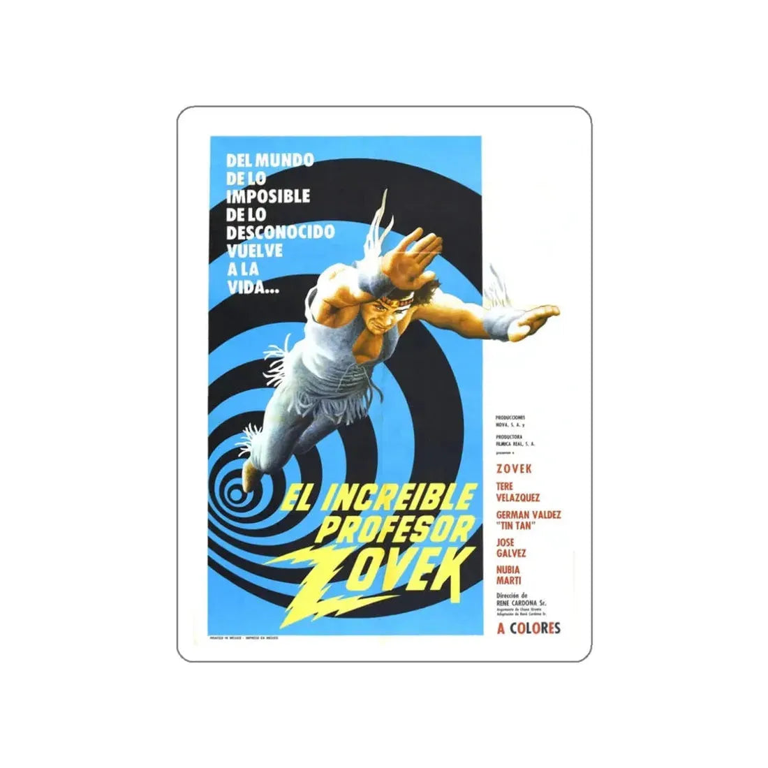 THE INCREDIBLE PROFESSOR ZOVEK 1972 Movie Poster STICKER Vinyl Die-Cut Decal 3 Inch - The Sticker Space