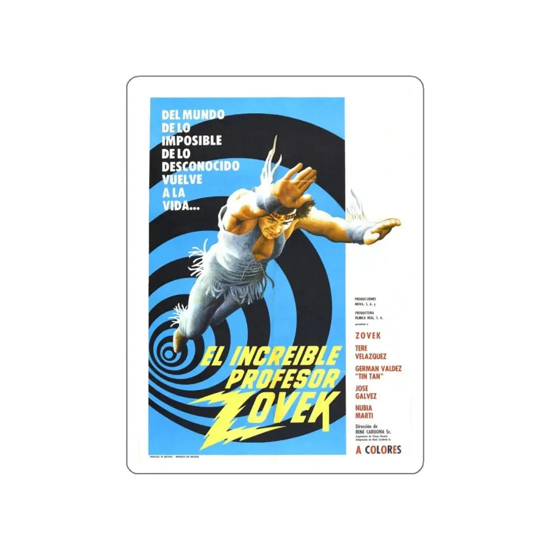 THE INCREDIBLE PROFESSOR ZOVEK 1972 Movie Poster STICKER Vinyl Die-Cut Decal 6 Inch - The Sticker Space