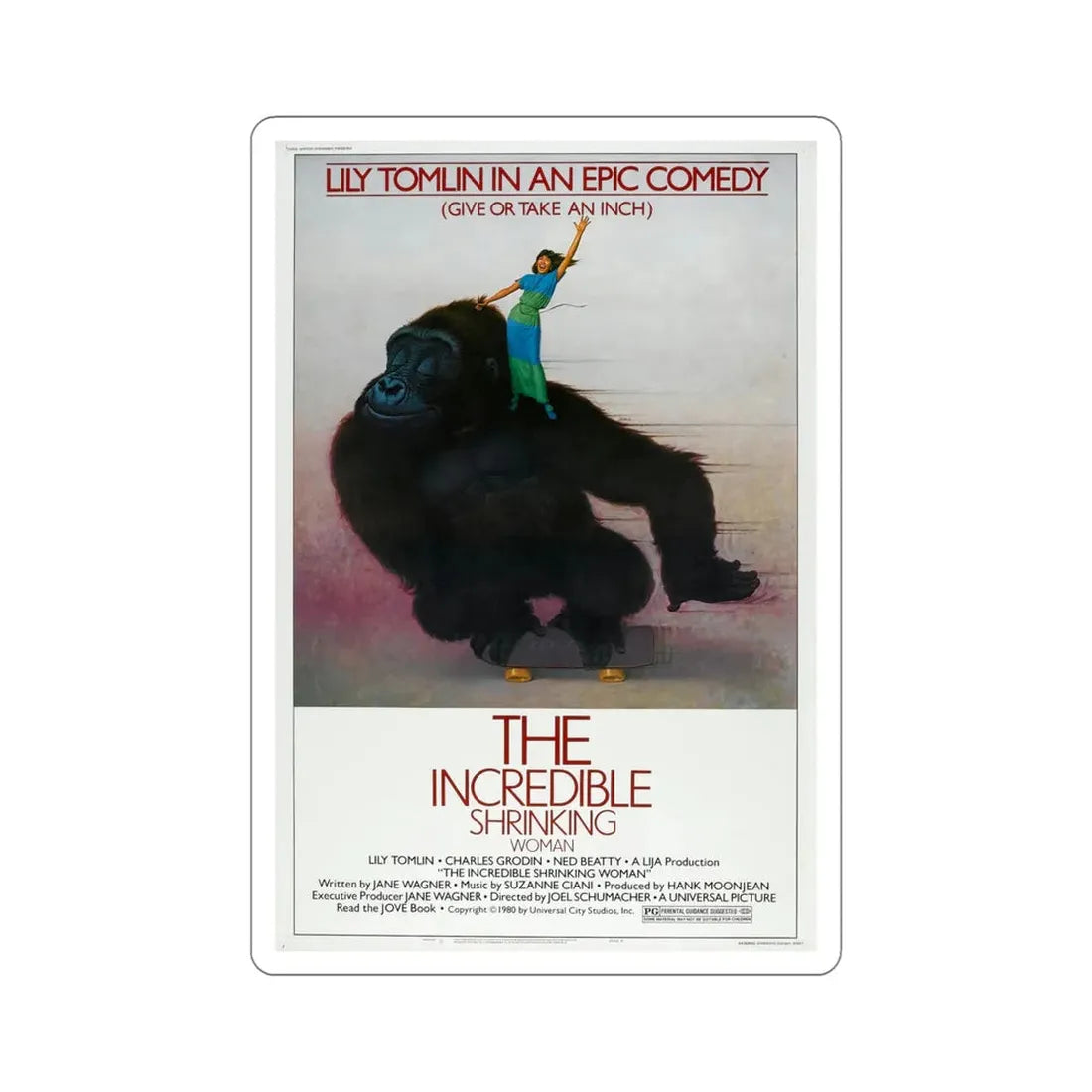 The Incredible Shrinking Woman 1981 Movie Poster STICKER Vinyl Die-Cut Decal 5 Inch - The Sticker Space