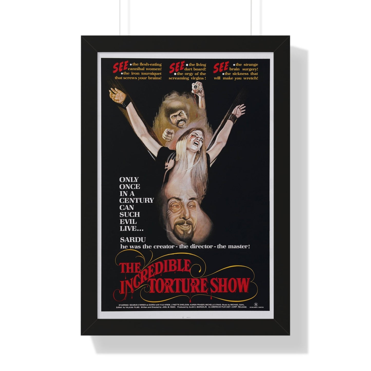 THE INCREDIBLE TORTURE SHOW (BLOODSUCKING FREAKS) 1976 - Framed Movie Poster-16″ x 24″-The Sticker Space