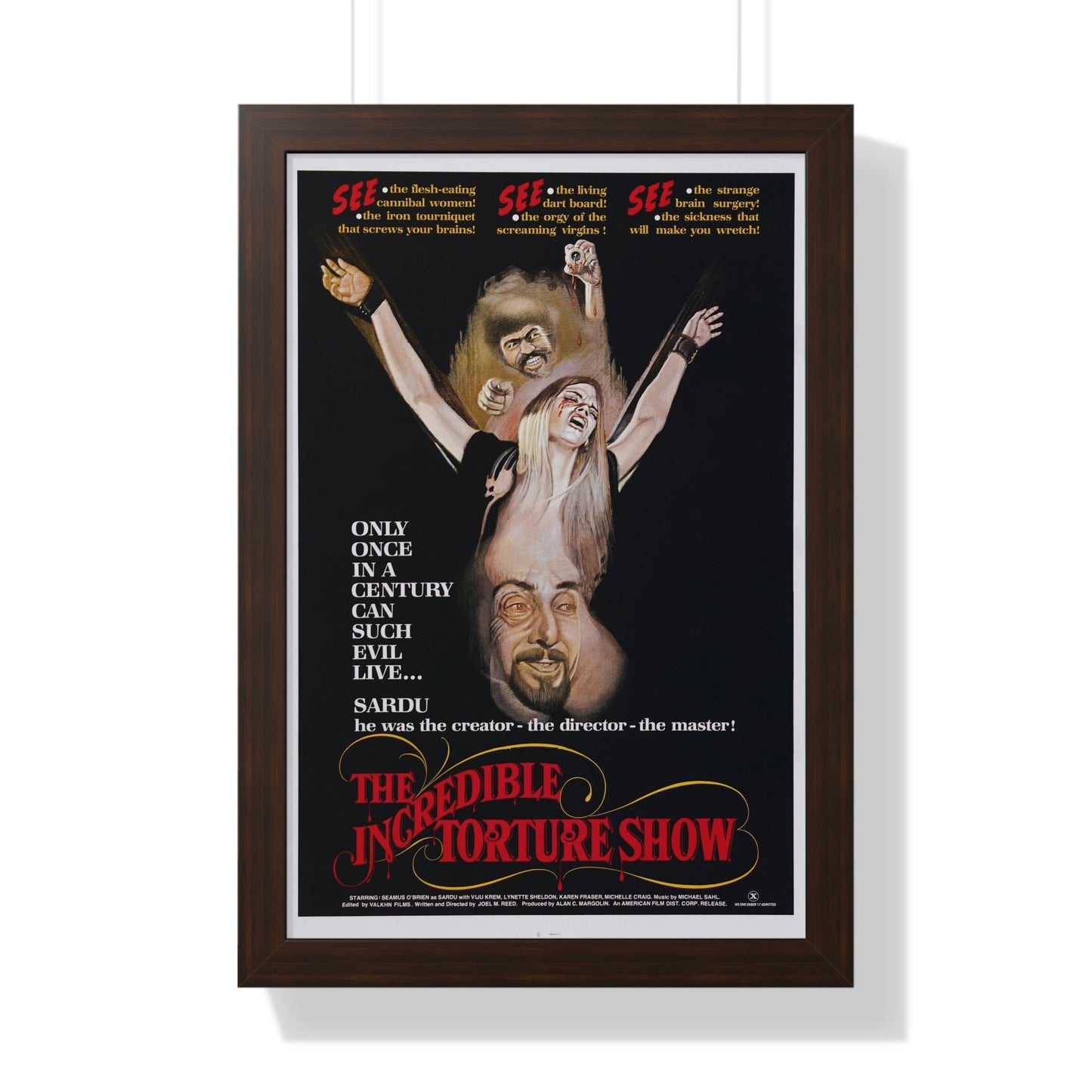 THE INCREDIBLE TORTURE SHOW (BLOODSUCKING FREAKS) 1976 - Framed Movie Poster-16″ x 24″-The Sticker Space