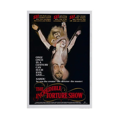 THE INCREDIBLE TORTURE SHOW (BLOODSUCKING FREAKS) 1976 - Paper Movie Poster - The Sticker Space