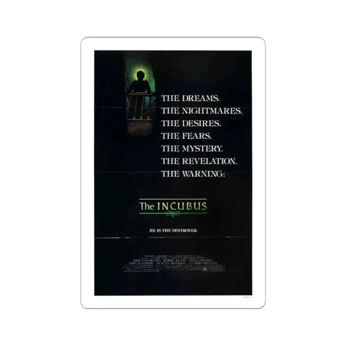 The Incubus 1982 Movie Poster - STICKER Vinyl Kiss-Cut Decal 2 Inch White - The Sticker Space