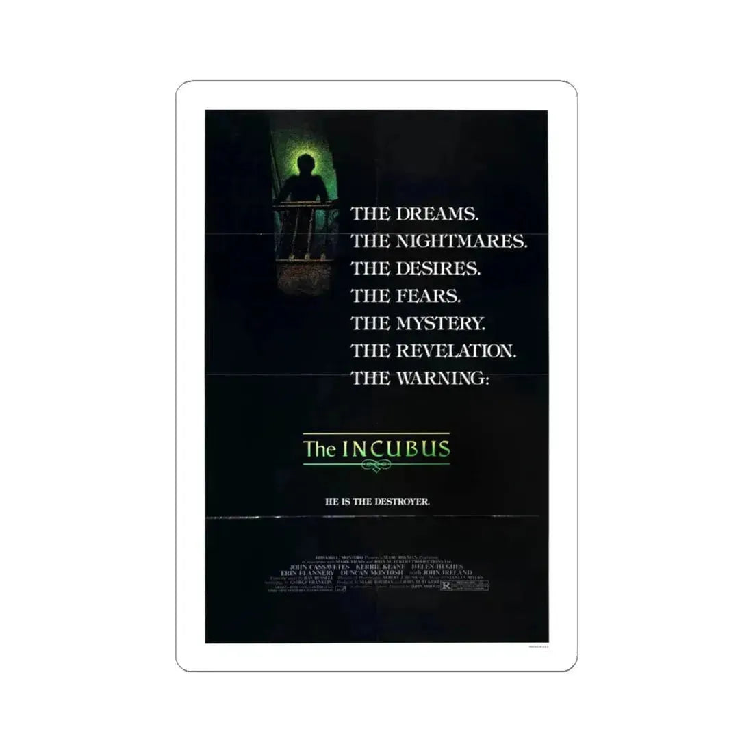 The Incubus 1982 Movie Poster - STICKER Vinyl Kiss-Cut Decal 4 Inch White - The Sticker Space