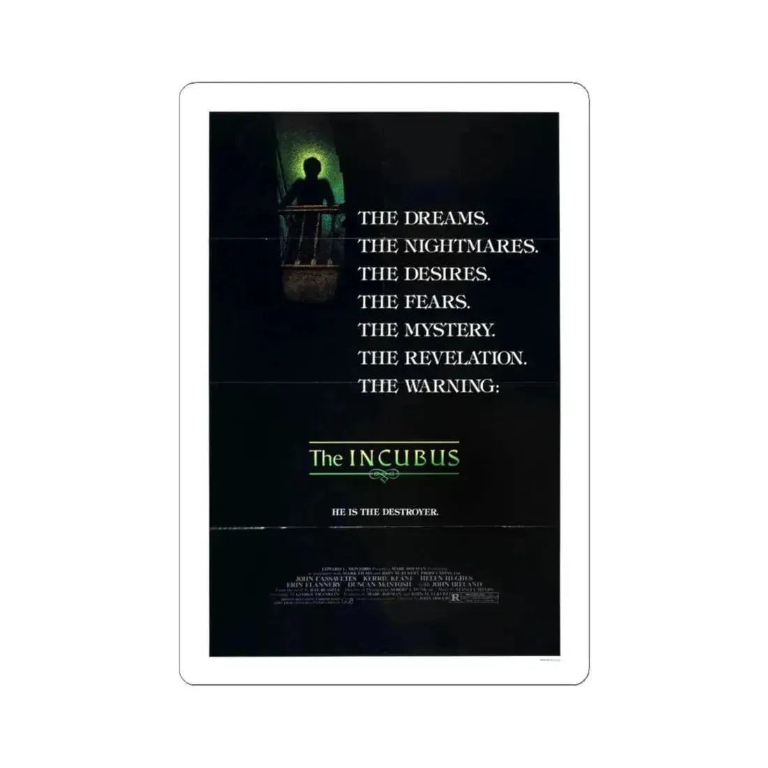 The Incubus 1982 Movie Poster - STICKER Vinyl Kiss-Cut Decal 6 Inch White - The Sticker Space
