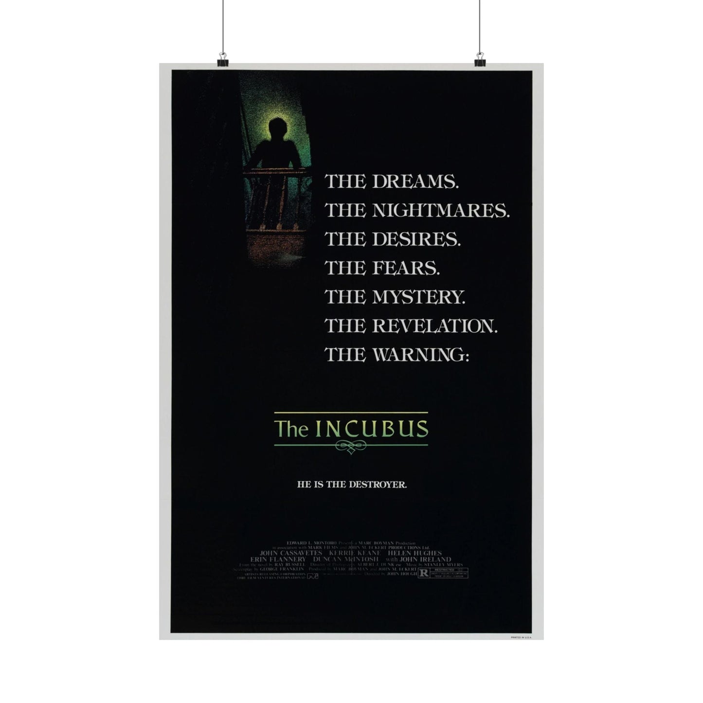 THE INCUBUS 1982 - Paper Movie Poster-24″ x 36″-The Sticker Space