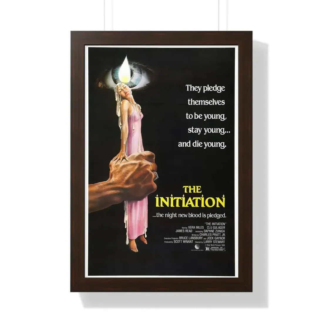 THE INITIATION 1984 - Framed Movie Poster 16″ x 24″ Walnut - The Sticker Space