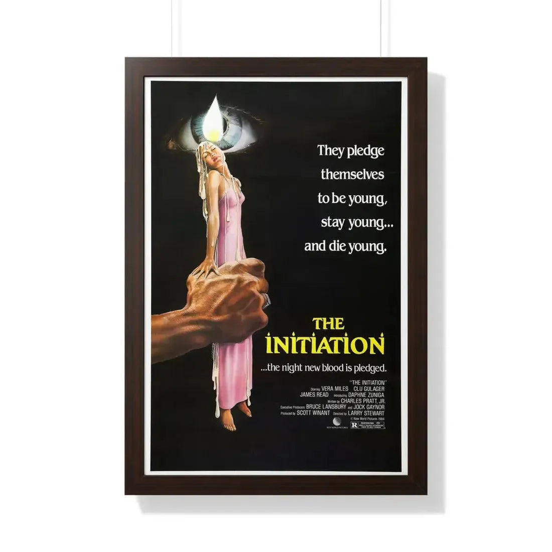 THE INITIATION 1984 - Framed Movie Poster 20" x 30" Walnut - The Sticker Space