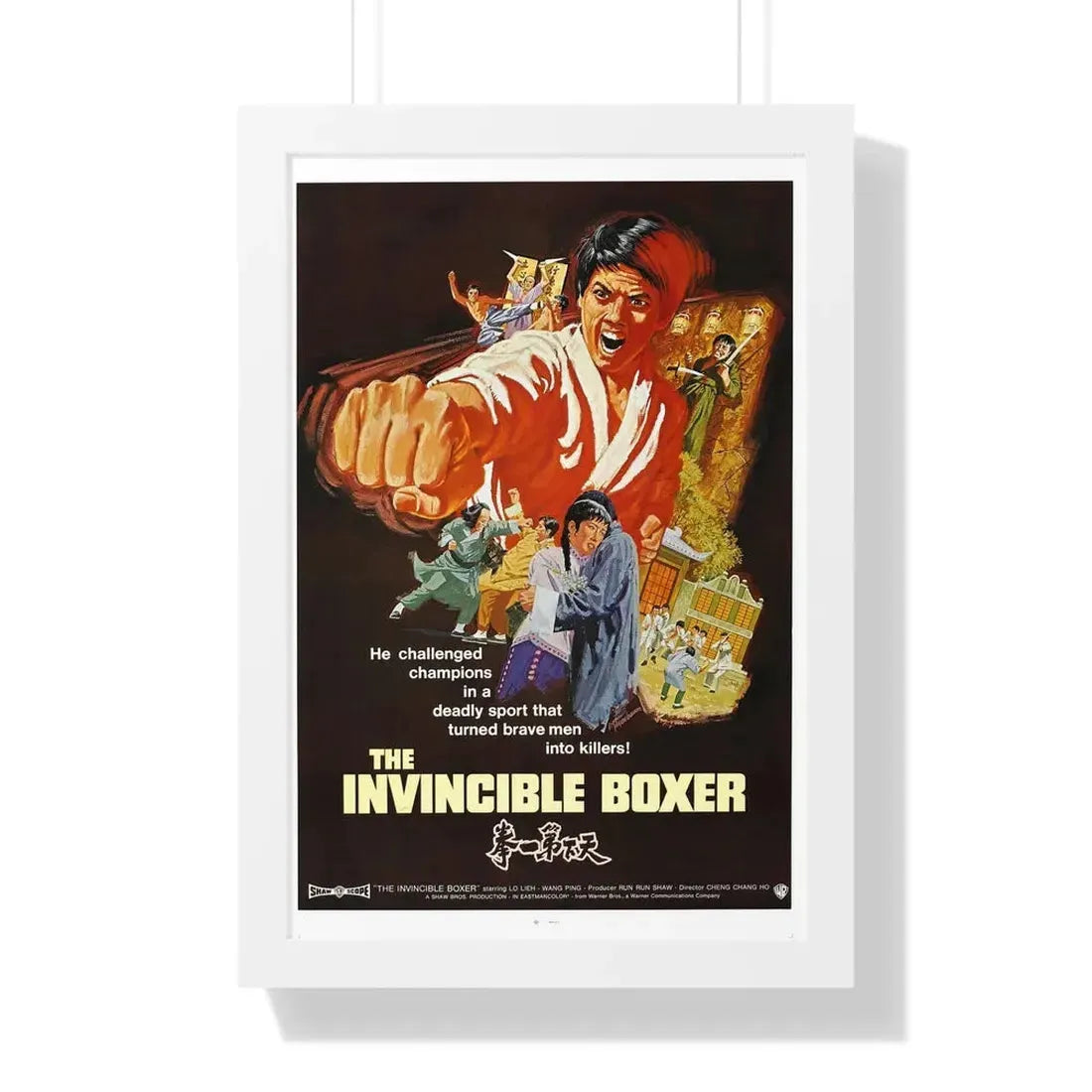 THE INVINCIBLE BOXER (5 FINGERS OF DEATH) 1972 - Framed Movie Poster 16″ x 24″ White - The Sticker Space