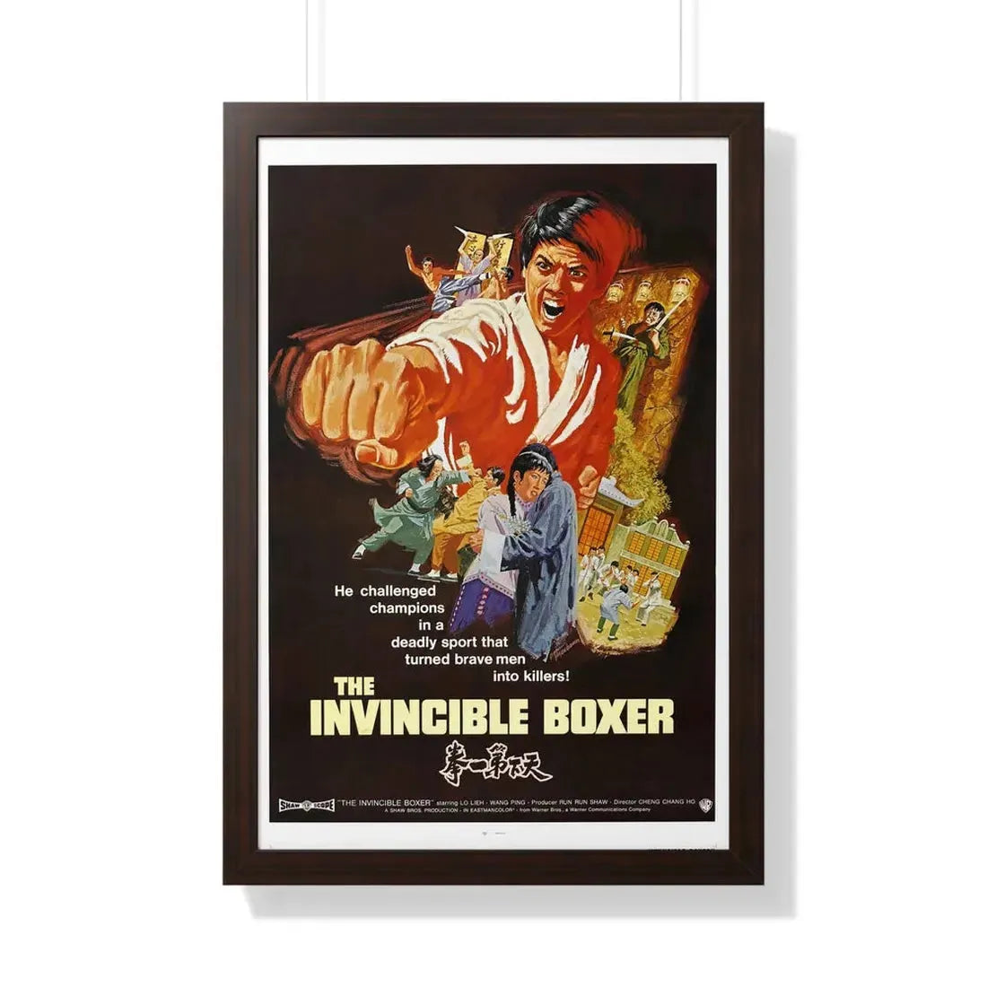 THE INVINCIBLE BOXER (5 FINGERS OF DEATH) 1972 - Framed Movie Poster 20" x 30" Walnut - The Sticker Space