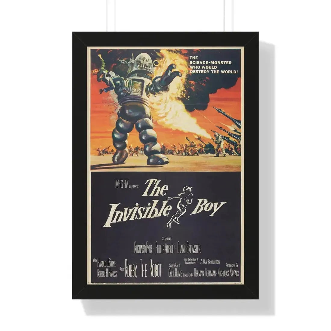 THE INVISIBLE BOY 1957 - Framed Movie Poster 16″ x 24″ Black - The Sticker Space