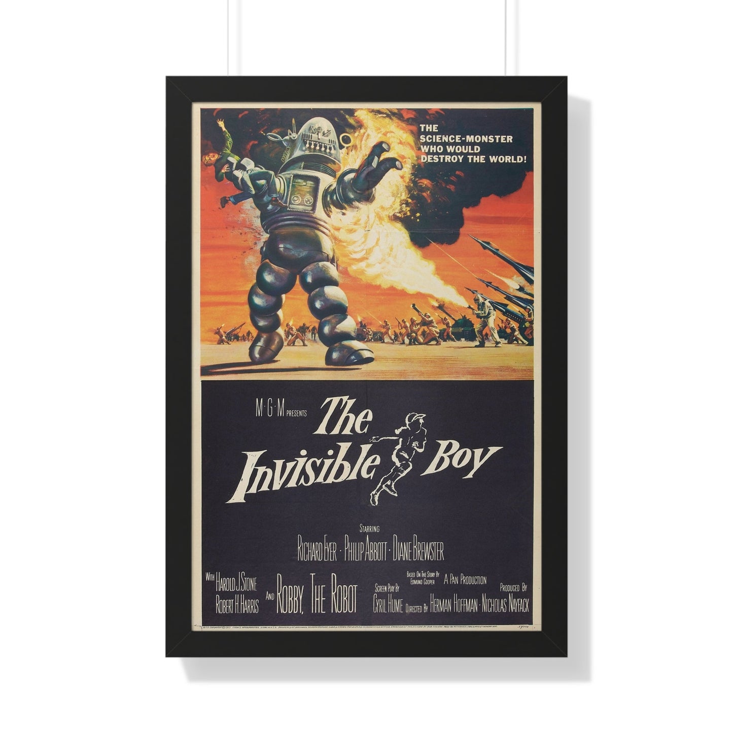 THE INVISIBLE BOY 1957 - Framed Movie Poster-20" x 30"-The Sticker Space