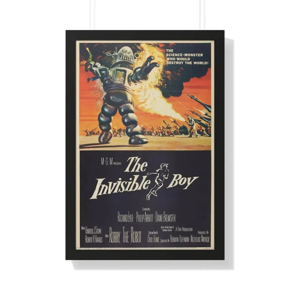 THE INVISIBLE BOY 1957 - Framed Movie Poster 20" x 30" Black - The Sticker Space