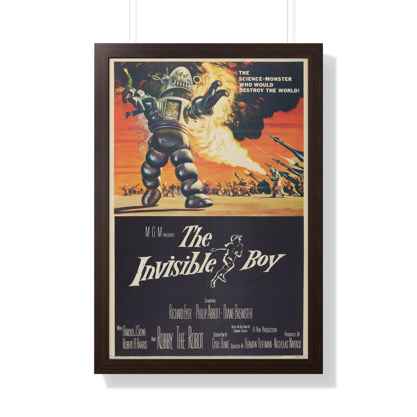 THE INVISIBLE BOY 1957 - Framed Movie Poster-20" x 30"-The Sticker Space