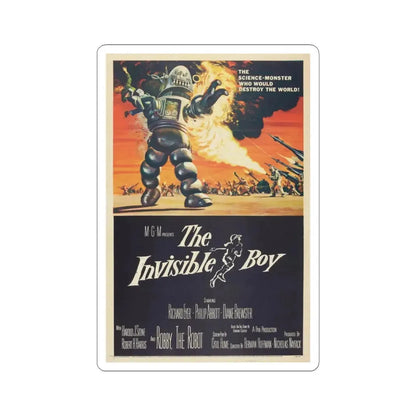THE INVISIBLE BOY 1957 Movie Poster - STICKER Vinyl Kiss-Cut Decal 3 Inch White - The Sticker Space