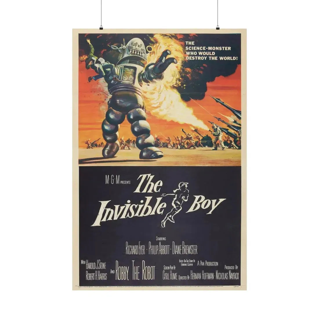THE INVISIBLE BOY 1957 - Paper Movie Poster 36" x 54" Matte - The Sticker Space