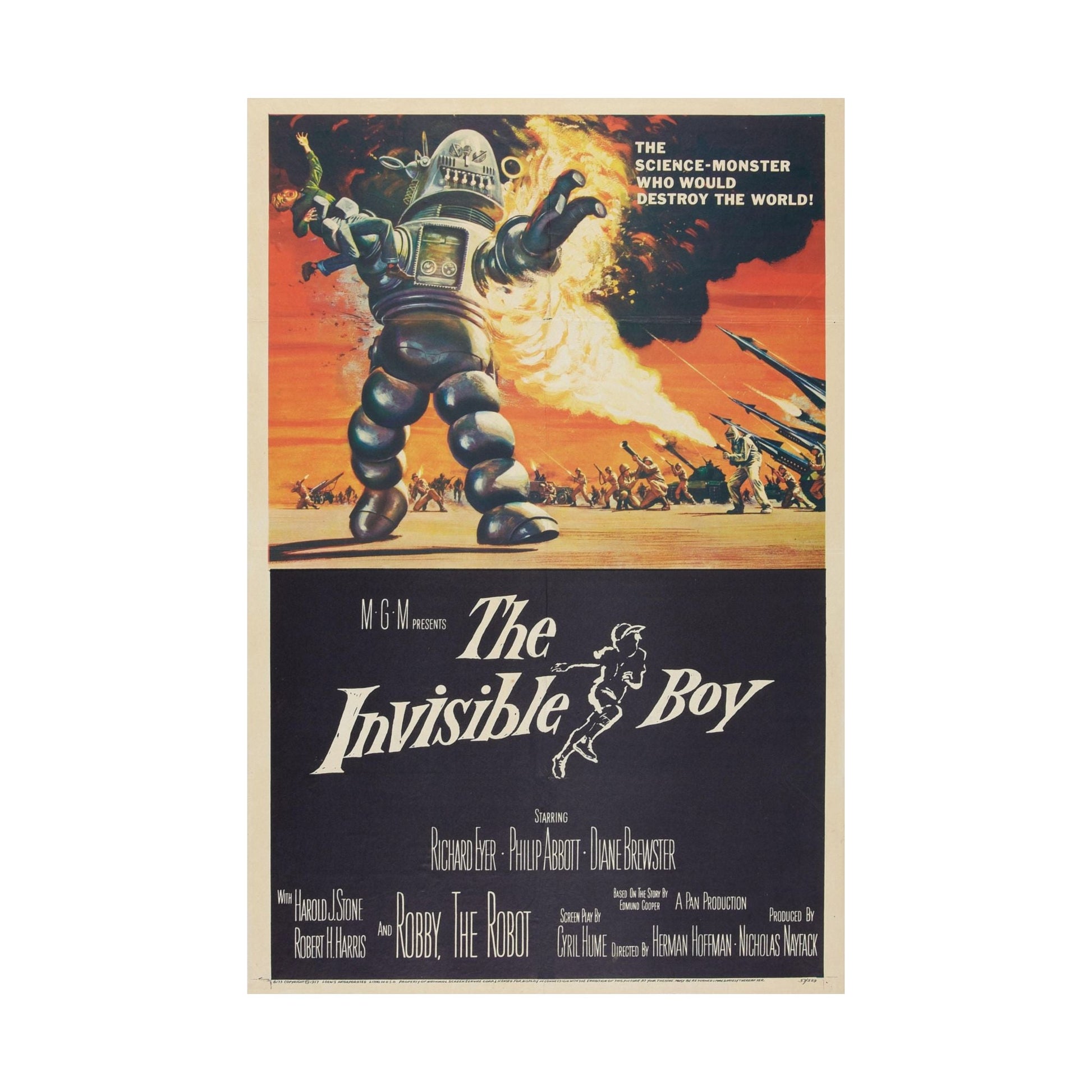 THE INVISIBLE BOY 1957 - Paper Movie Poster-The Sticker Space