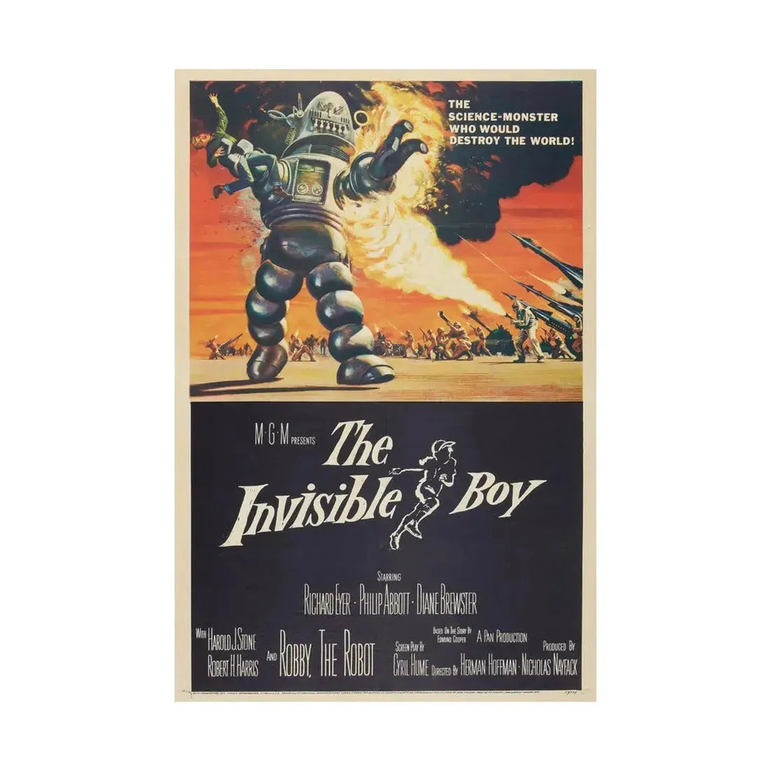 THE INVISIBLE BOY 1957 - Paper Movie Poster - The Sticker Space