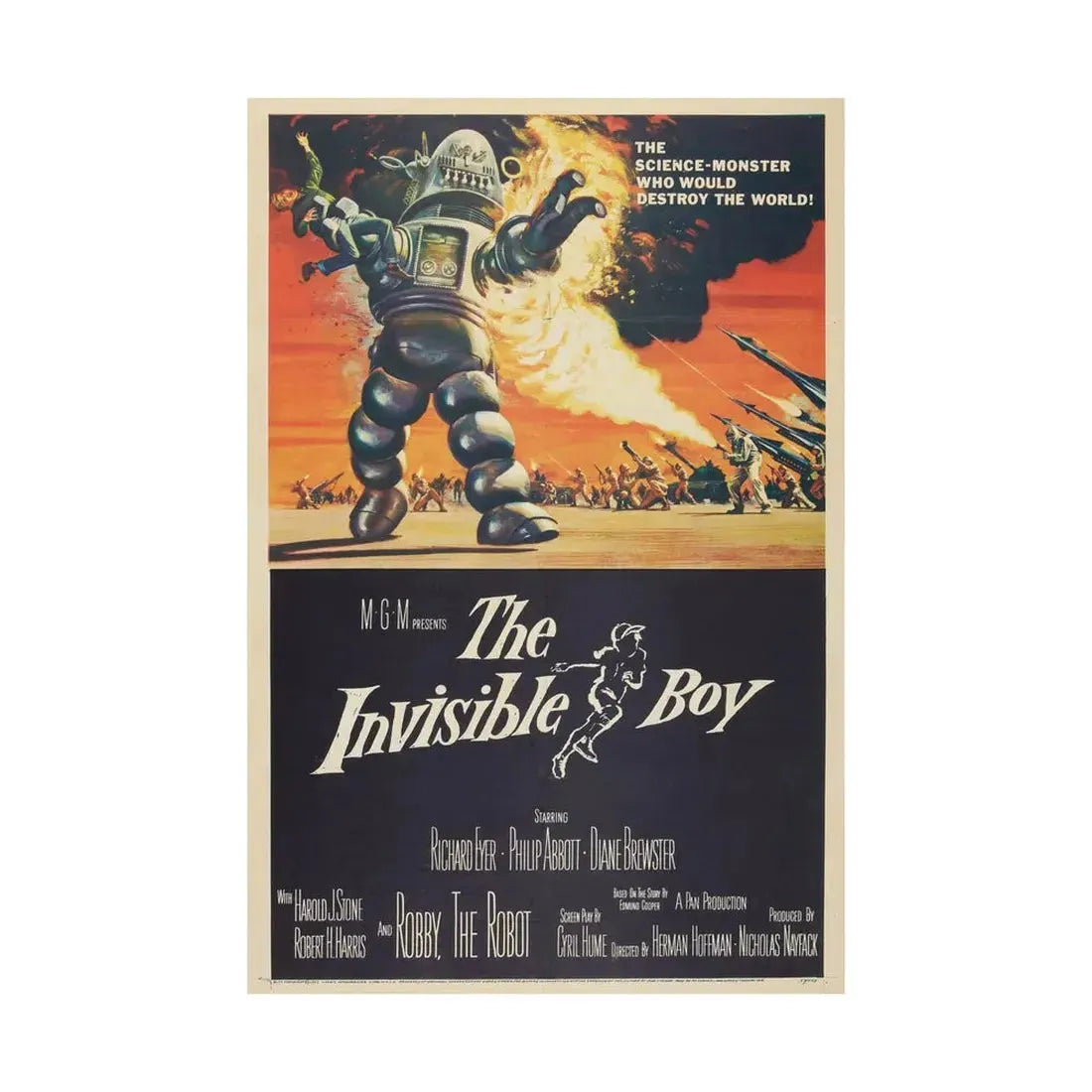 THE INVISIBLE BOY 1957 - Paper Movie Poster - The Sticker Space