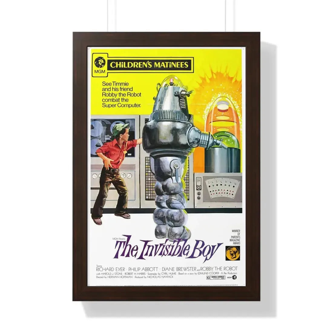 THE INVISIBLE BOY (2) 1957 - Framed Movie Poster 16″ x 24″ Walnut - The Sticker Space