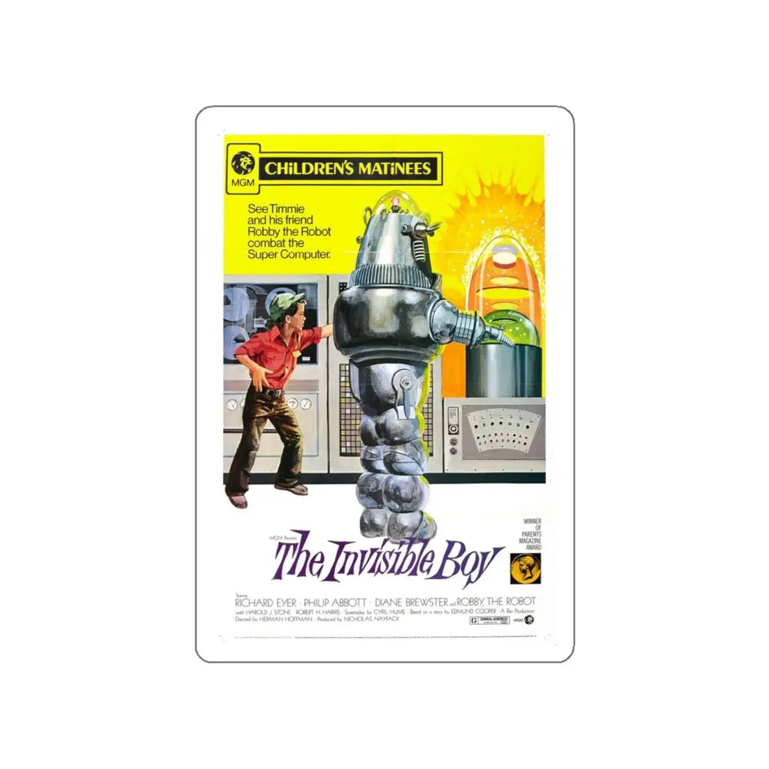 THE INVISIBLE BOY (2) 1957 Movie Poster STICKER Vinyl Die-Cut Decal 4 Inch - The Sticker Space