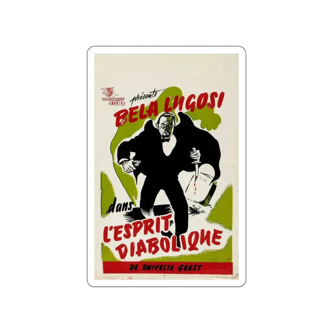 THE INVISIBLE GHOST (BELGIAN) 1941 Movie Poster STICKER Vinyl Die-Cut Decal 4 Inch - The Sticker Space