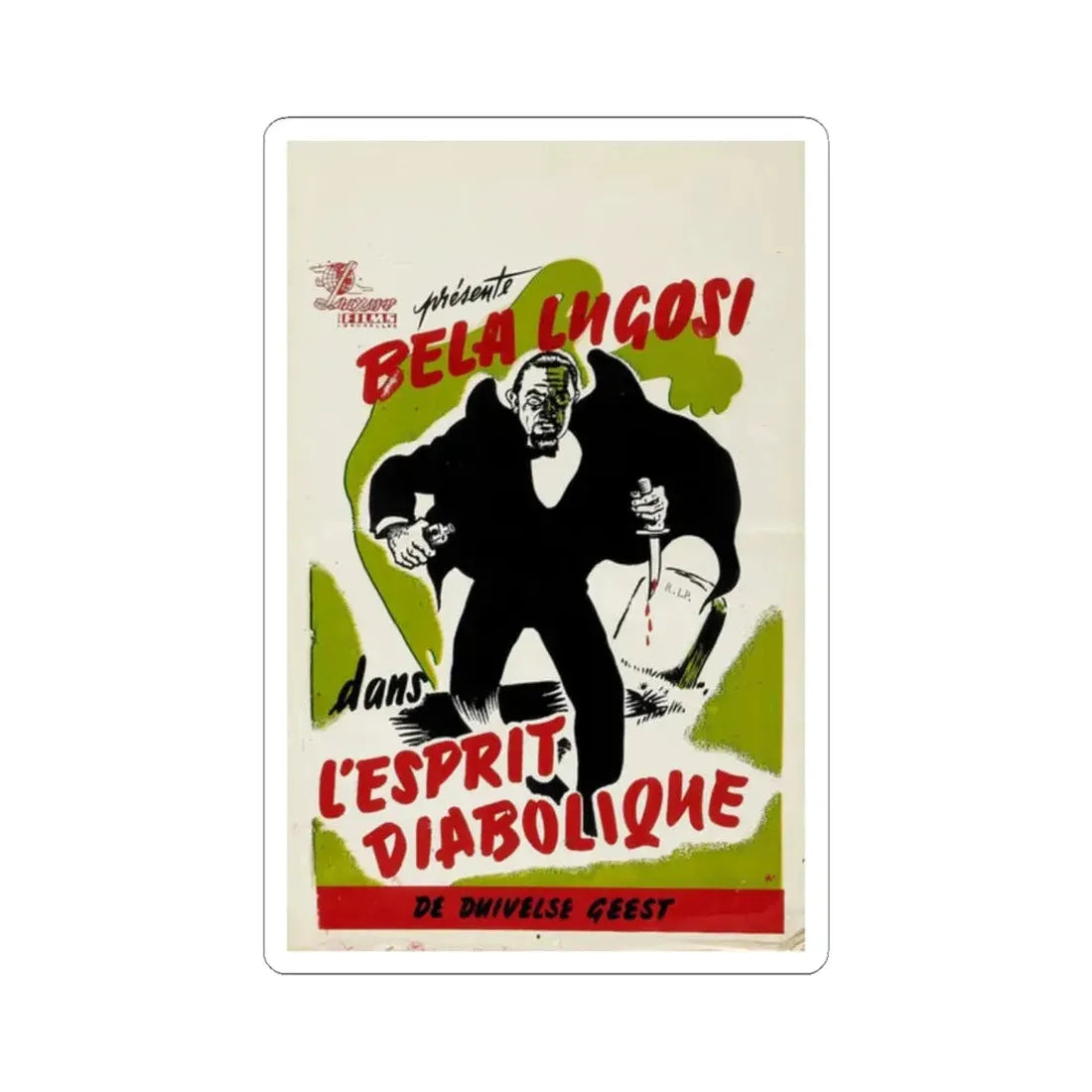 THE INVISIBLE GHOST (BELGIAN) 1941 Movie Poster - STICKER Vinyl Kiss-Cut Decal 2 Inch White - The Sticker Space
