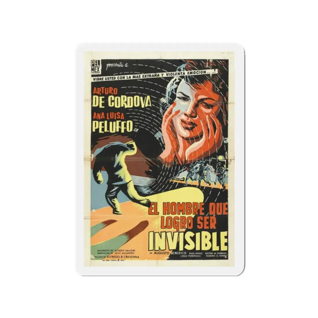 THE INVISIBLE MAN 1958 Movie Poster - Refrigerator Magnet 2 Inch Die-Cut - The Sticker Space