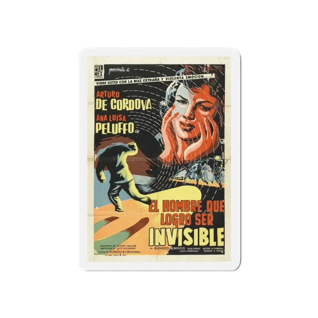 THE INVISIBLE MAN 1958 Movie Poster - Refrigerator Magnet 3 Inch Die-Cut - The Sticker Space