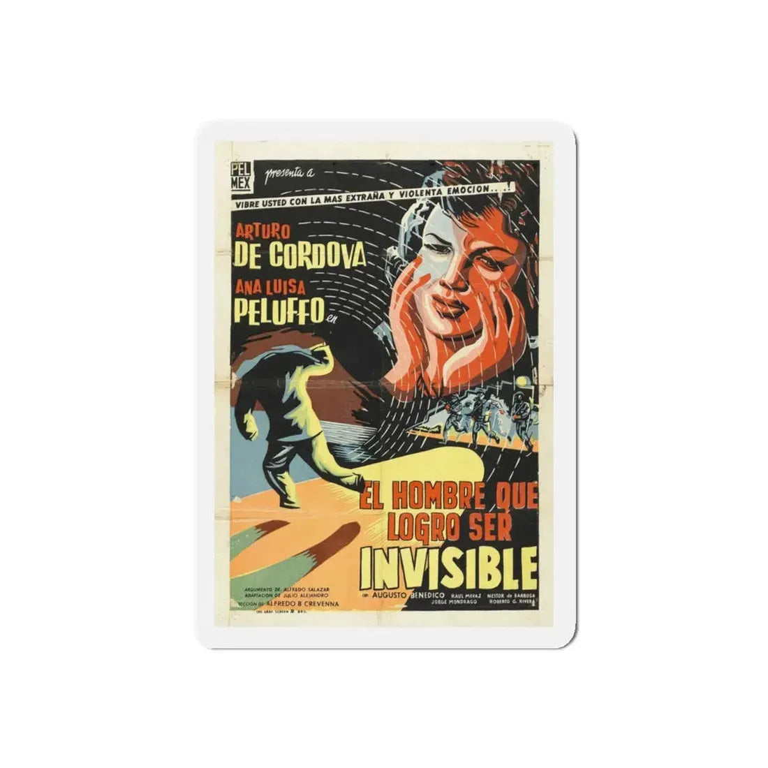 THE INVISIBLE MAN 1958 Movie Poster - Refrigerator Magnet 4 Inch Die-Cut - The Sticker Space