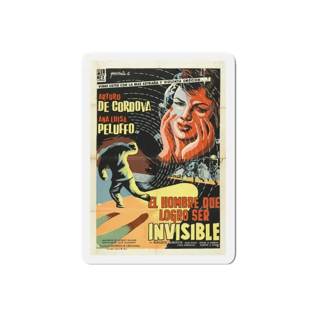 THE INVISIBLE MAN 1958 Movie Poster - Refrigerator Magnet 6 Inch Die-Cut - The Sticker Space