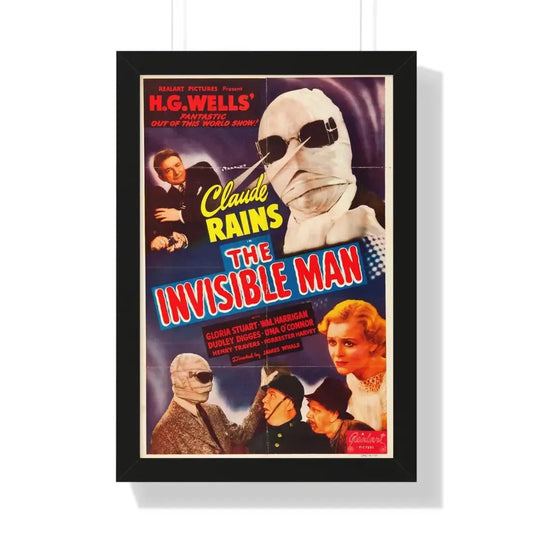 THE INVISIBLE MAN (3) 1933 - Framed Movie Poster 16″ x 24″ Black - The Sticker Space
