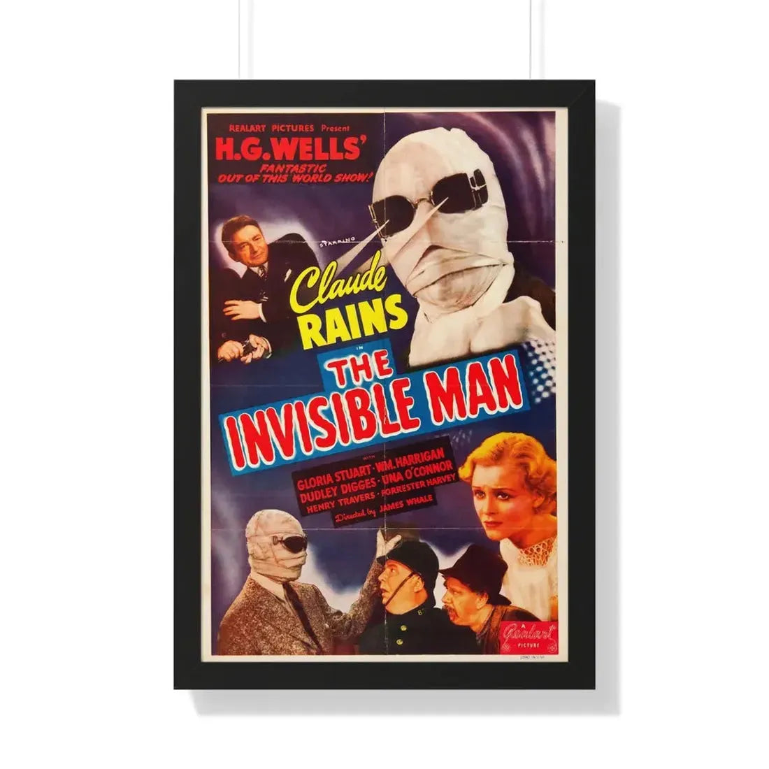 THE INVISIBLE MAN (3) 1933 - Framed Movie Poster 20" x 30" Black - The Sticker Space