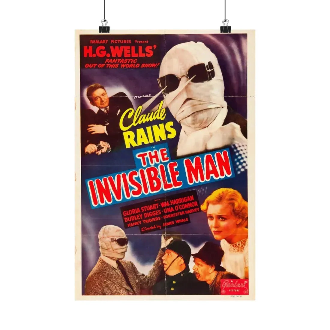 THE INVISIBLE MAN (3) 1933 - Paper Movie Poster 12″ x 18″ Matte - The Sticker Space