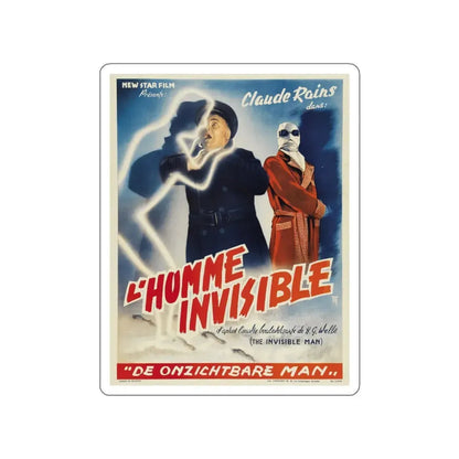 THE INVISIBLE MAN (BELGIAN) 1933 Movie Poster STICKER Vinyl Die-Cut Decal 4 Inch - The Sticker Space
