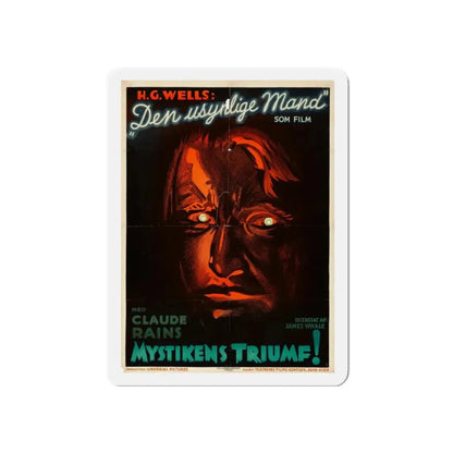THE INVISIBLE MAN (DANISH) 1933 Movie Poster - Refrigerator Magnet 3 Inch Die-Cut - The Sticker Space
