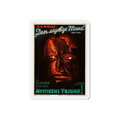 THE INVISIBLE MAN (DANISH) 1933 Movie Poster - Refrigerator Magnet 6 Inch Die-Cut - The Sticker Space